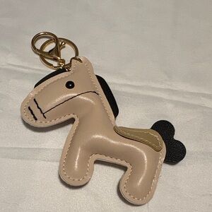 Cute Horse Keychain with Gold Accents